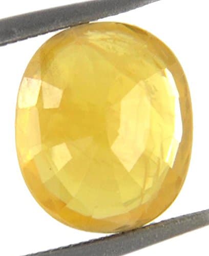 Yellow Sapphire Gemstone Certified Natural Oval Shape Real Pukhraj 2.2 Carat by Gemselect