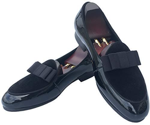 JustarMen's Leather Loafers Belgian Tuxedo Dress Shoes Slip-On Formal Prom Penny Loafers Banquet Flats