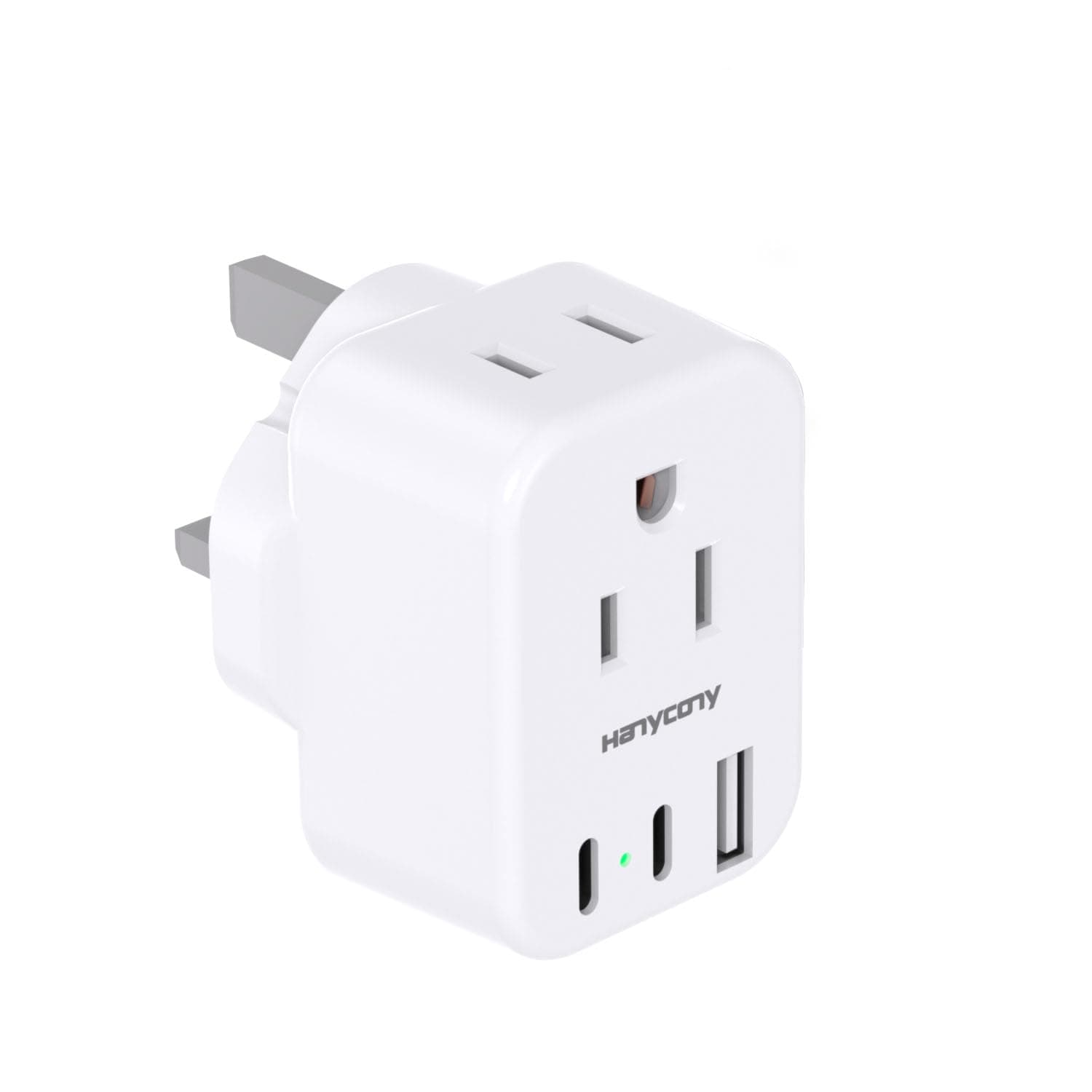 US to UK Ireland Travel Plug Adapter, HANYCONY Type G Travel Adapter 2 Outlets 3 USB Ports(2USB C), UK Power Adapter Converter for USA to Dubai England London Scotland British Kenya Irish Hongkong