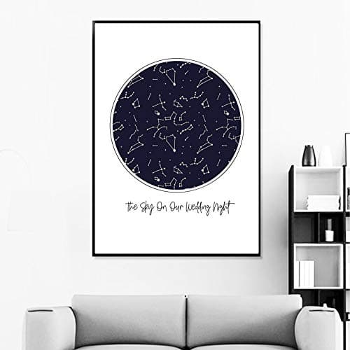 Wsxwga Custom Star Map Constellation Chart Wall Art Canvas Painting Nordic Posters And Prints Wall Pictures For Living Room Home Decor 40 * 60cm