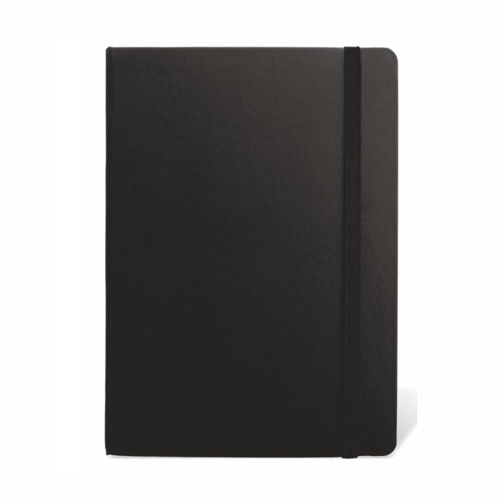 Anupam Fluct A6 Ruled Journal | 160 Pages | 80gsm | Matte Finish PVC Cover Notebook | pH Neutral And Acid Free Paper | Matching Elastic Closure | Ruled Sheets Good For Journaling, Offices (Black)