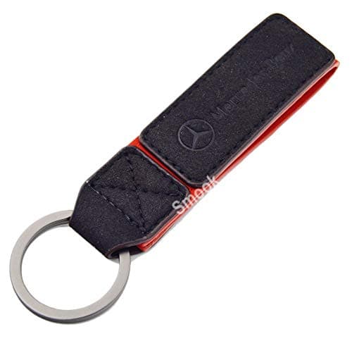 Luxury 2 Layer Real Nubuck Leather Key Chain Ring for Mercedes Benz C G C300 GLC S550