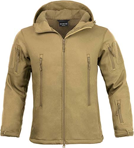 Men's Hooded Tactical Jacket - Water Resistant Soft Shell Repellent Windproof Fall Winter Coat