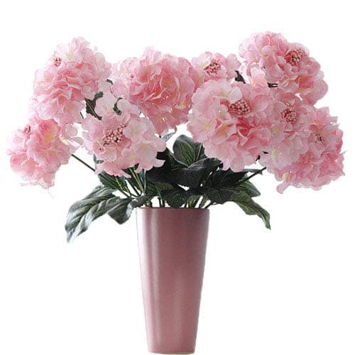 Helen Ou@ 1 Bunch 6 Heads Artificial Hydrangea Bridal Bouquet Silk Flowers Arrangement for Home Decor or Wedding Decoration Light Pink