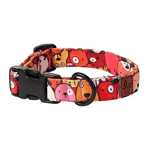 Googly Eyes Adjustable & Functional Soft Fabric Dog Collar Belt - Large Multi