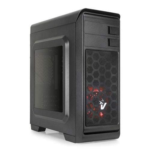Vultech gs-0285rd Gaming darkline Case ATX with Power Supply 600 W, USB 3.0, Red Fan, Black