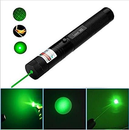 Wuze Rechargeable 5mW 532nm Adjustable Beam Green Laser 303 with Starry Pointer Pen Disco Light with Safety Key