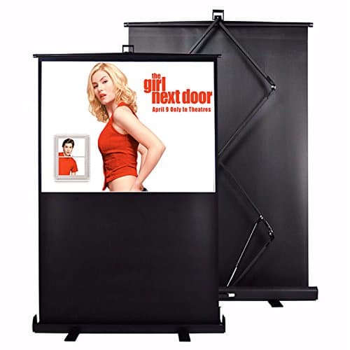 Maxstar Screens Floor Pull up 77"-Aspect Ratio-16:9 Portable Projector Screen with Carry Case