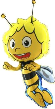 Grabo Maya the Bee Giant Bumble Bee Foil Balloon - Yellow, 100cm - 1 Count - Kids, Unisex - Birthday, Children