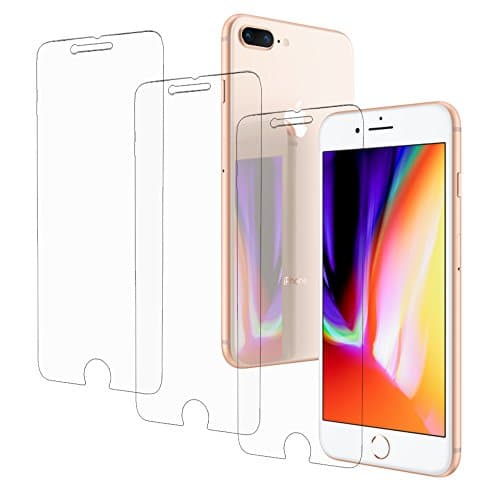 iPhone 8 PLUS SCREEN PROTECTOR iPhone 7 PLUS SCREEN PROTECTOR PREMIUM GLASS [3-PCS] [0.26mm] [9H Surface Hardness] [HD Explosion-proof] [Tempered Glasss] [Anti-shatter] [Anti-scratch] [Fingerprint Pr