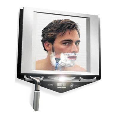 Zadro Z'Fogless Fog-Free LED Lighted Shower Mirror with LCD Clock - Stainless Nickel