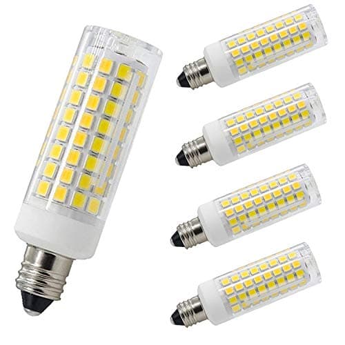 All-New-(102LEDs) E11 Led Bulbs, 80W or 100W Equivalent Halogen Replacement Lights, Dimmable, Mini Candelabra Base, 850 Lumens Daylight White 6000K, AC110V/ 120V/ 130V, Replaces T4 /T3 JD e11,4 Pack