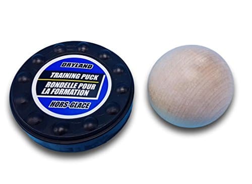 Stick Handling Ball and Puck - Hockey Dryland Training Combo - Wooden Ball with Plastic Slider Puck
