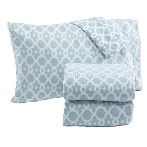 Home Fashion Designs Dara Collection Super Soft Extra Plush Fleece Sheet Set. Cozy, Warm, Durable, Smooth, Breathable Winter Sheets with Printed Pattern (Twin, Blue)