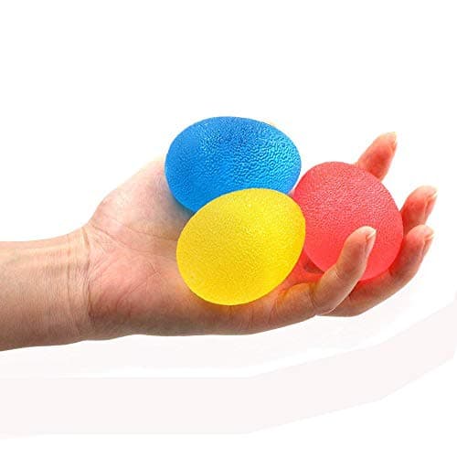 Dushi 3 Pack Hand Exercise Balls Fidgets Stress Relief Ball s Exercise Squeeze Eggs-Shape Hand Finger and Grip Strengthening Therapy Ball