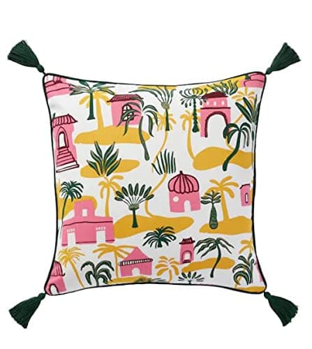 ledieu® AROMATISK Cushion Cover, Multicolour Tassel 50x50 cm (20x20 Inch ) Multi Color Back Support Cushion Cover