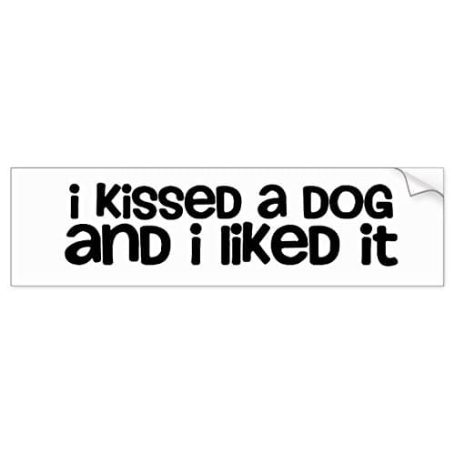 I kissed a dog and I liked it Bumper Sticker - Sticker Graphic - Auto, Wall, Laptop, Cell, Truck Sticker for Windows, Cars, Trucks