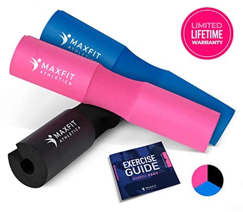 Maxfit Athletica Ultimate Barbell Squat Pad for Intense Workout Foam Sponge Neck Pads Weight Lifting Hip Thrusts & Squats - Olympic Bar Shoulder Cushion with Straps for Pain Relief & Comfort