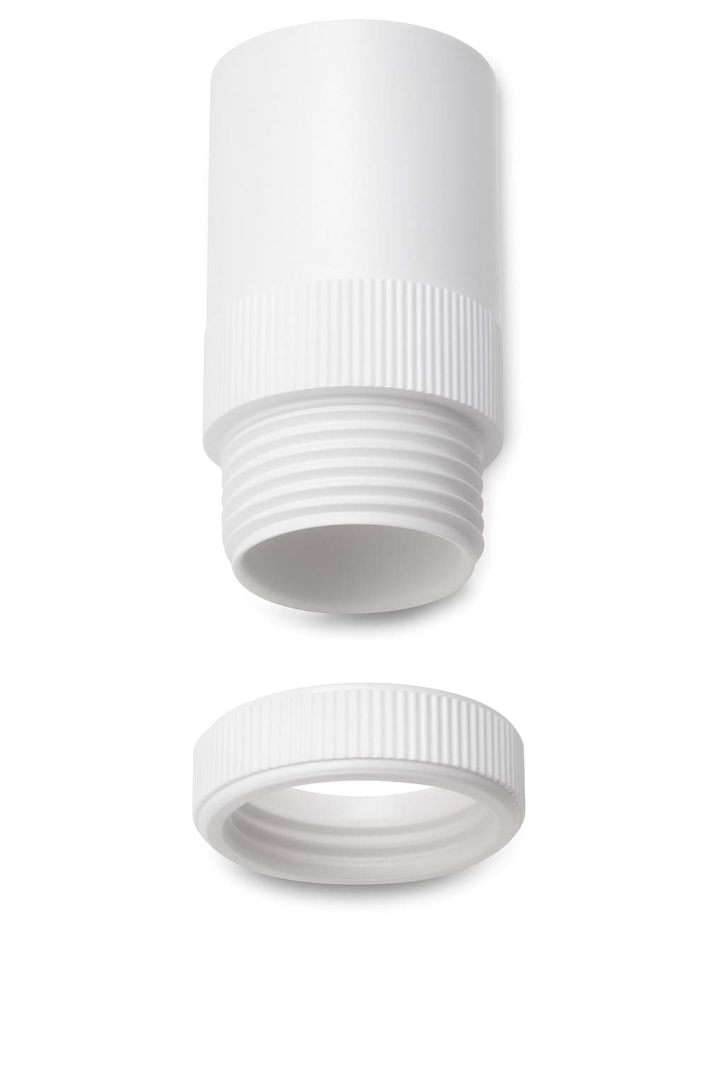 Pack of 10 20mm ADAPTORS Male Thread and Lock-Ring (20mm, White)