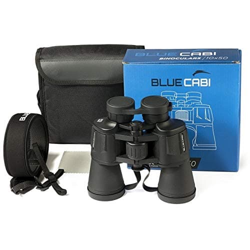 BlueCabi Full Size 10x50 Binoculars – High Powered, Heavy Duty Binoculars for Adults & Kids w/Powerful 10x Long Distance Magnification, Easy Focus Knob, Texture Grip, Neoprene Neck Strap & Travel Bag