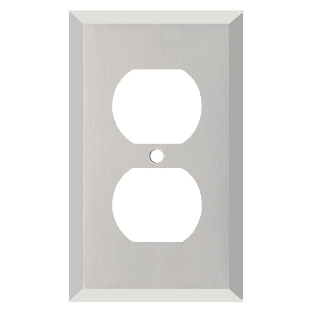 Polished Nickel Outlet Wall Plate | 1 Duplex | 2.8" x 4.6" | Hand-Polished Brass Construction | Electrical Switch Plate Cover for All Configurations