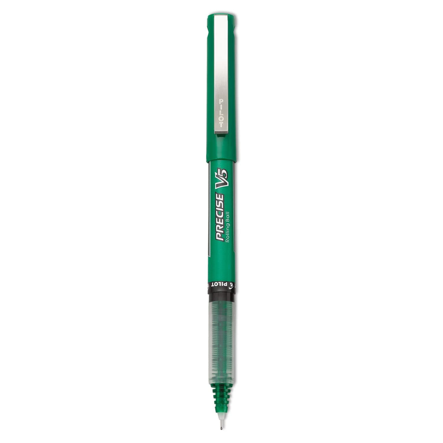 Precise V5 Stick Rolling Ball Pens, Extra Fine Point, Green Ink, Dozen Box (25104)