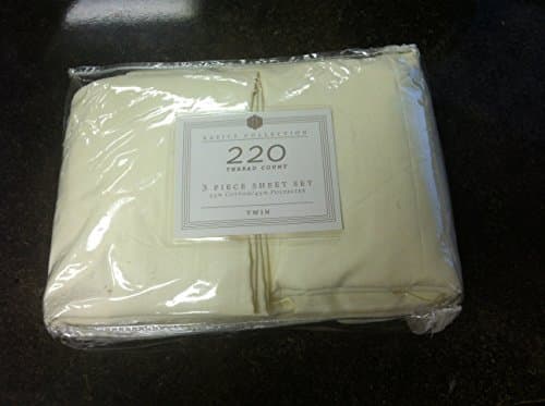 Basics Collection 220 Thread Count 3 Piece Sheet Set Twin Off White