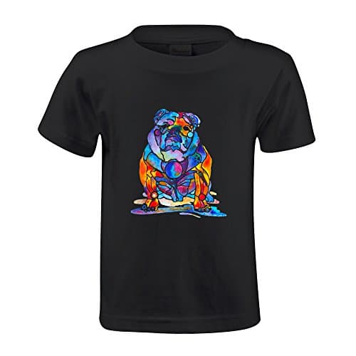 ACUWAU 2016 EngAm Bulldog Child Crew Neck T Shirts Black Apparel