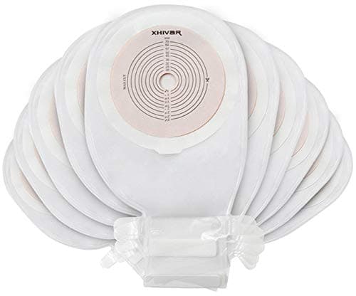 XHIVAR Ostomy Colostomy Supplies 1-Piece Premium Medicals Pouch Ostomy Bag Colostomy Pouch One-Piece System (Box of 10)