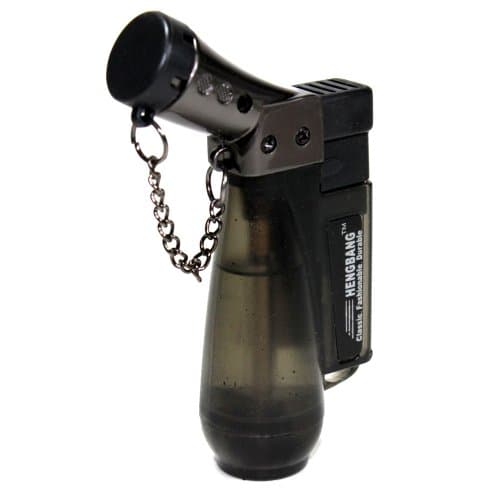 Transparent 45 Degree Angle Single Flame Refillable Butane Torch Lighter 3 1/2 Inch