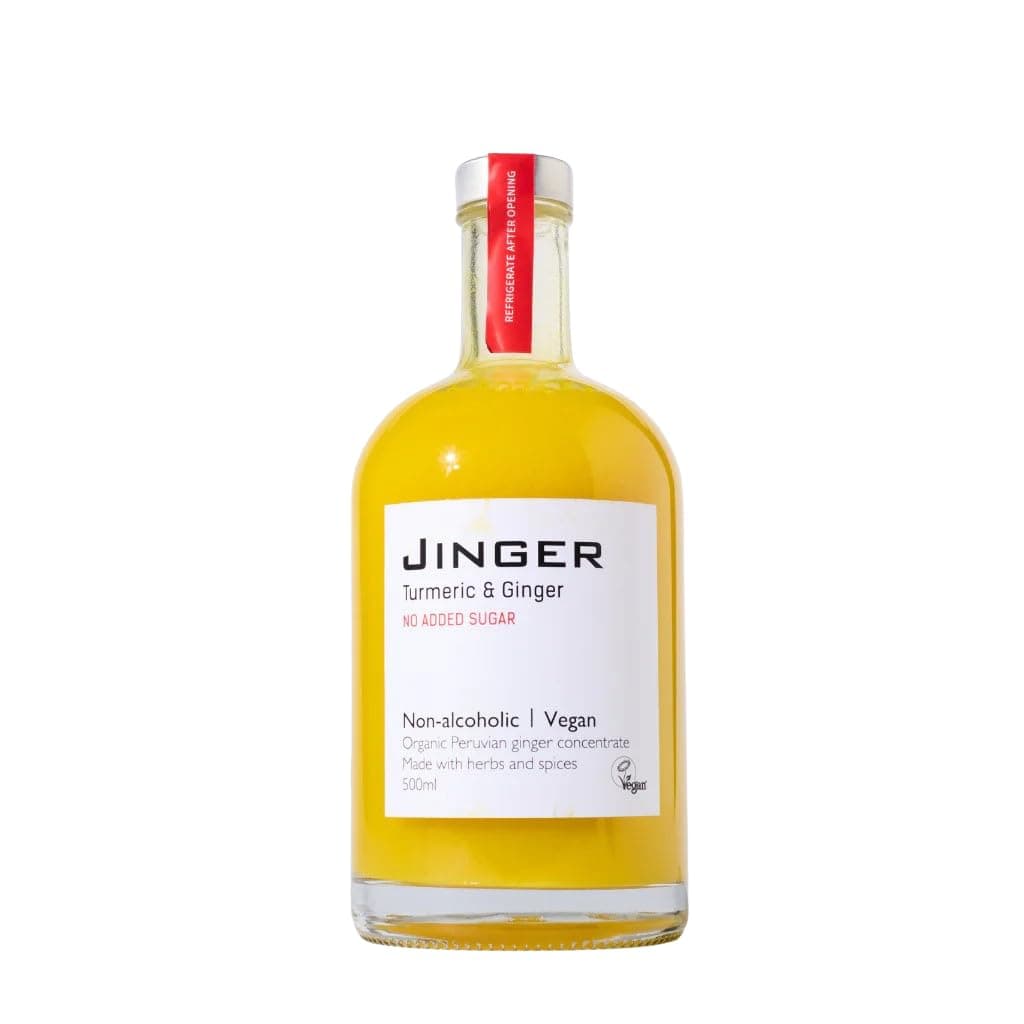 Jinger Drinks Sugar Free Organic Jinger Turmeric & Ginger Drink: Refreshing, Health-Boosting Blend with Natural Ingredients (500ml)
