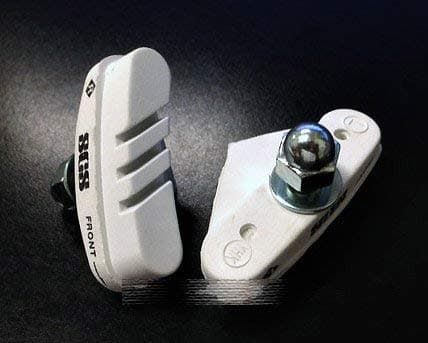 SCS Ceramic Series Brake Pads - WHITE, for Caliper brakes of fixie fixed gear road bikes