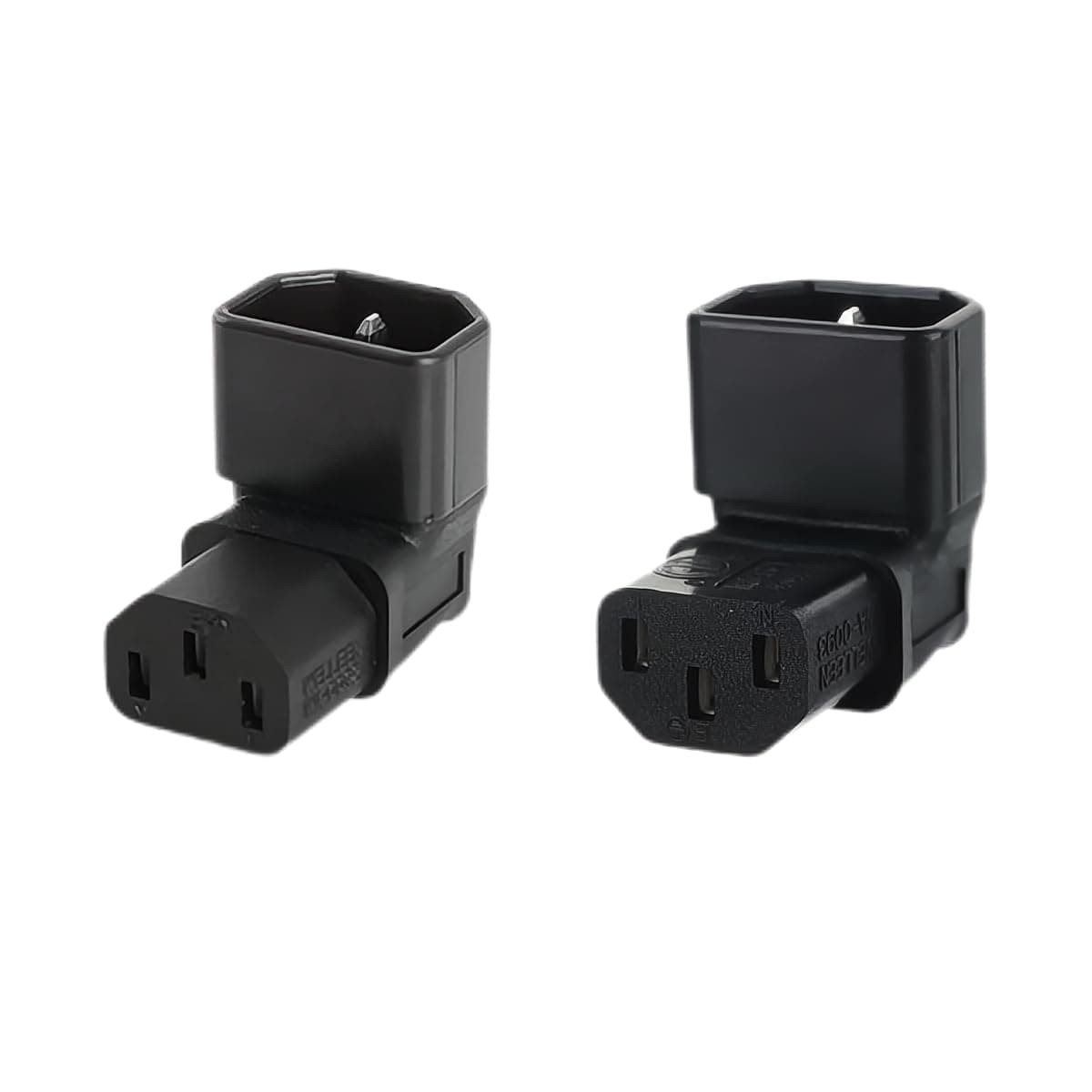 chenyang 2pcs/lot IEC C14 to C13 Power 90 Degree Right Angled Extension Converter Connector Adapter