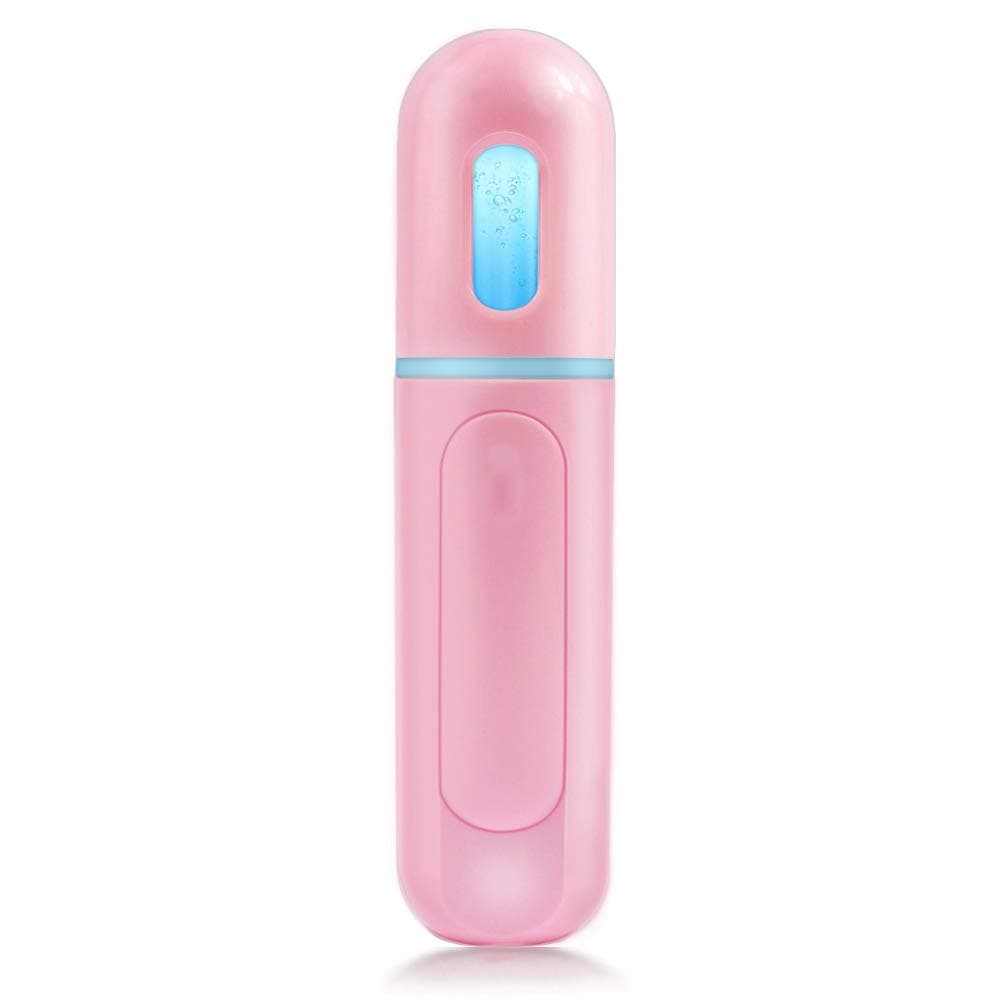 YUNYILAN Nano Facial Mister, Portable Mini Cool Mist Facial Steamer Moisturizing Hydrating Face Sprayer For Skin Care, Makeup, Cleaning Pores,Eyelash Extensions,Summer Cool (Pink)