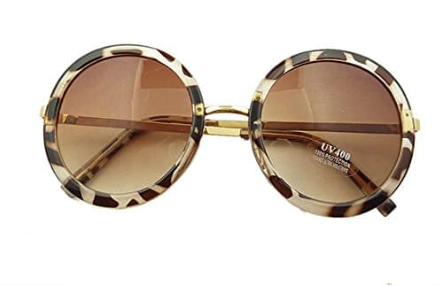 Mei Kaidi Leopard Sunglasses Lovely Big Round Glasses Prince Mirror Round Frame Sunglasses