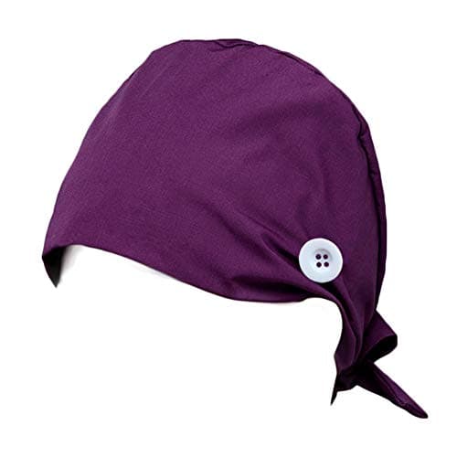 Hotme Women's and Men's Cap Working Hat with Button Sweatband Adjustable Tie Back Hats One Size Multiple Color