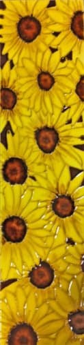 Continental Art Center MD-046 4 by 16-Inch Sunflowers Ceramic Art Tile