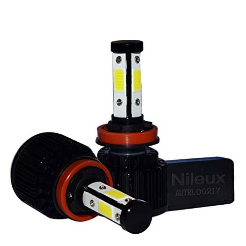 Nileux Super Bright H8 H9 H11 Led Headlight Bulb Conversion Kit with COB LED Chips 8000 Lumens Pair 6500K Xenon White