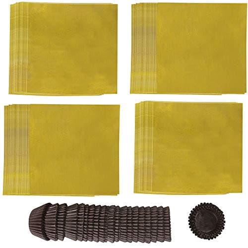 Canflo 400 Pcs Chocolate Wrappers 4 Inch, Foil Candy Wrappers for DIY Candy Chocolate Packaging with 450 Pcs Paper Candy Cups