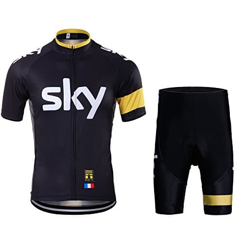 FASTONTMen's Cycling Jersey Breathable Full-Zipper 3D-Padded Short Set
