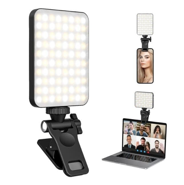 Karessories LED Phone Selfie Light, Mini Laptop Selfie Light, Portable Video Conference Light, 3000-6500K, 2000mAh Charging, 3 Lighting Modes, Portable Mobile Spotlight