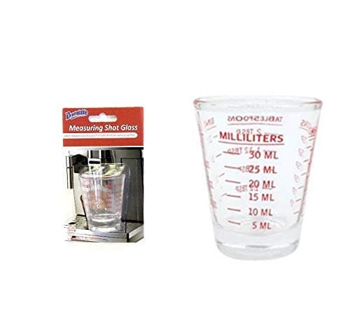 Measuring Shot Glass 30ml - 1 Ounce - Measures Spoons Teaspoons Ounces and Milliliters Bar and Kitchen Accessory Espresso Shots Measure Liquor for Shots