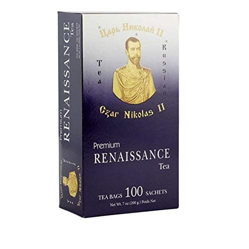 Black Pure Ceylon Tea with Safflower, Marigolds, Blue Mallow Blossoms "Renaissance. Czar Nikolas II" 100 pack by Russian Tea