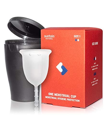 Sustain Natural Reusable Period Cup Kit with Sterilizing Case (Size 1)