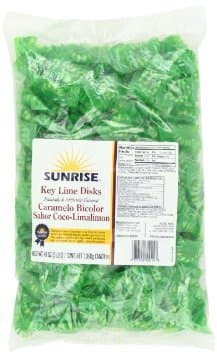 Sunrise Confections Key Disks Hard Candy, Lime, 3-pound