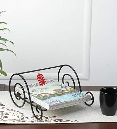 Onlineshoppee Table Top Wrought Iron Revista Magazine Holder