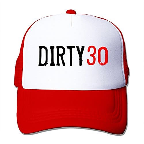 ELIUMS 30th Birthday Dirty 30 Mesh Trucker Baseball Cap Hat Red