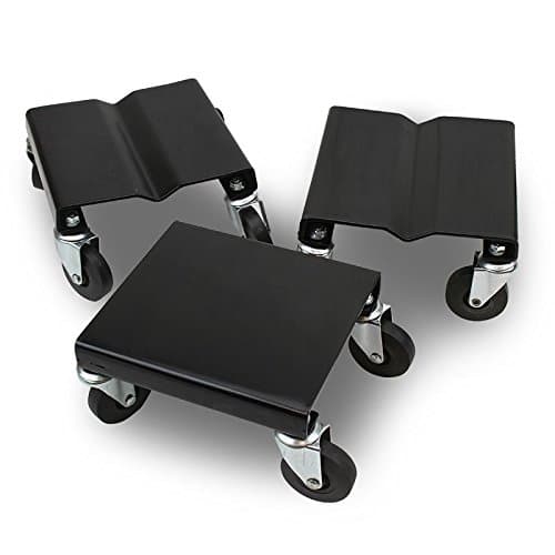 Stark 3PCS Set Snowmobile Dolly Moving Rollers Dollies Snow-Mobile Movers with Caster Wheels, 1,500lbs Capacity, Black