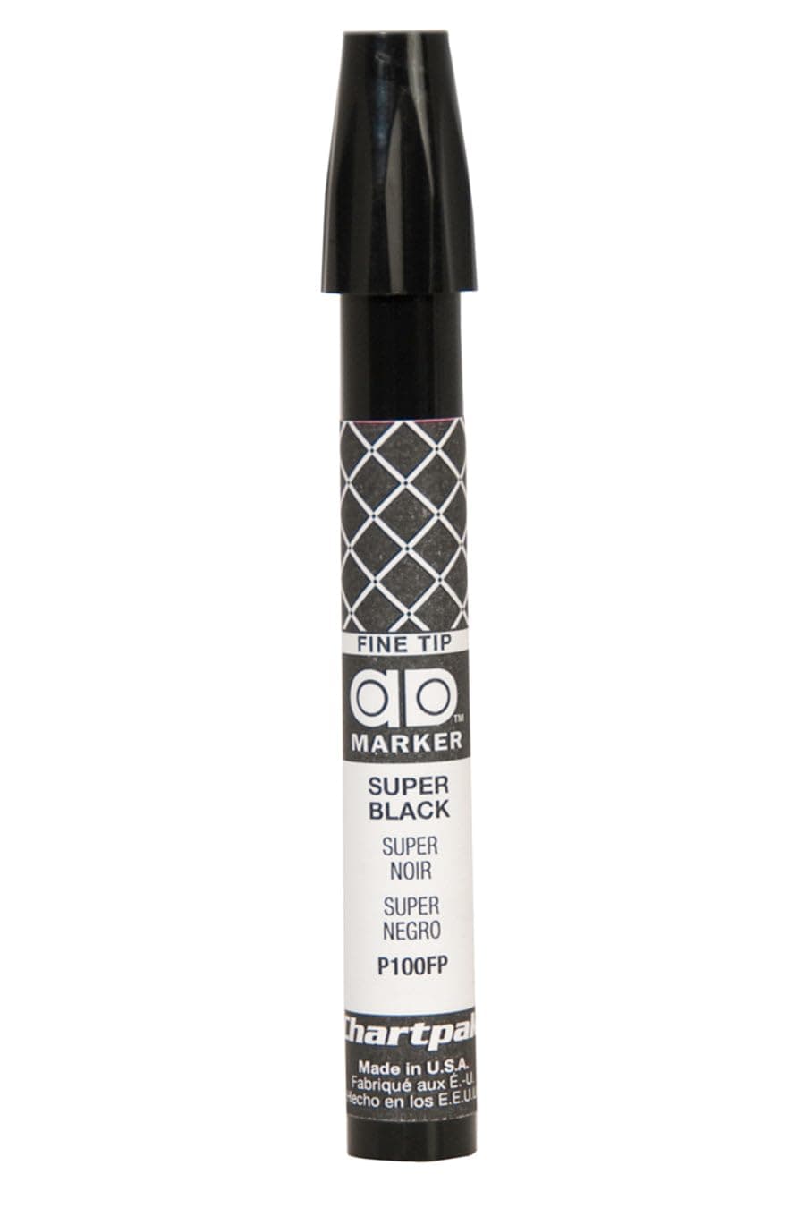 The Original Chartpak AD Marker, Fine Point, Super Black, 1 Each (P100FP)