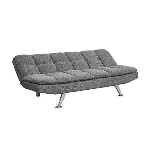 Unmatchable 3 Seater Fabric Grey Sofa bed Modern Padded Recliner Chair with Chrome Feet